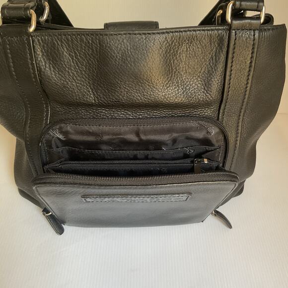 Fossil Leather Tote Bag – Black Vintage Y2K Large Purse - Picture 7 of 11